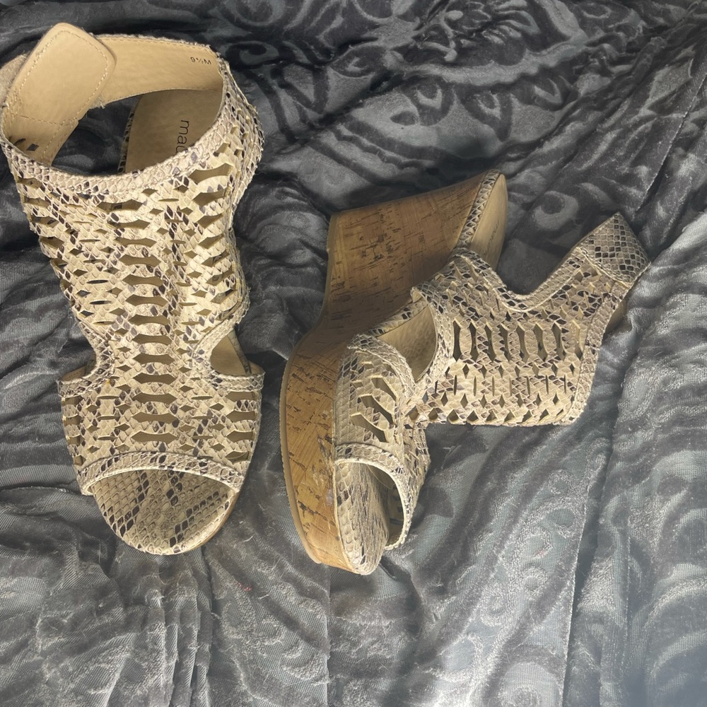 Maurices snake print wedges